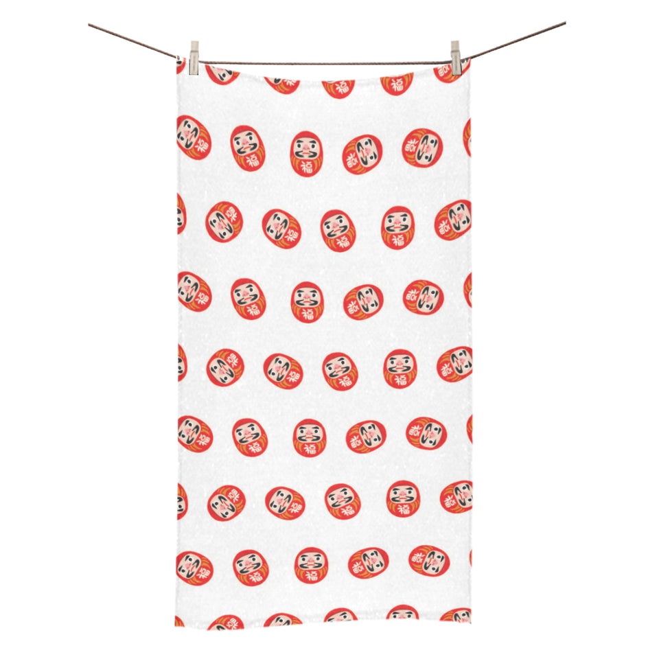Daruma japanese wooden doll pattern Bath Towel