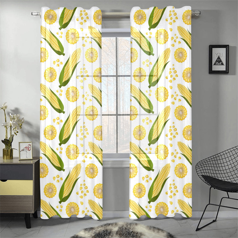 Corn Pattern Print Design 05 Gauze Curtain