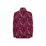 Lips Pattern Print Design 03 Women's Long Sleeve Polo Shirt