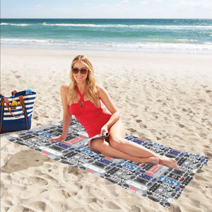 Skate Board Pattern Print Design 04 Beach Towel