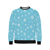 Snowflake pattern blue background Men's Crew Neck Sweatshirt