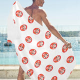 Daruma japanese wooden doll pattern Beach Towel