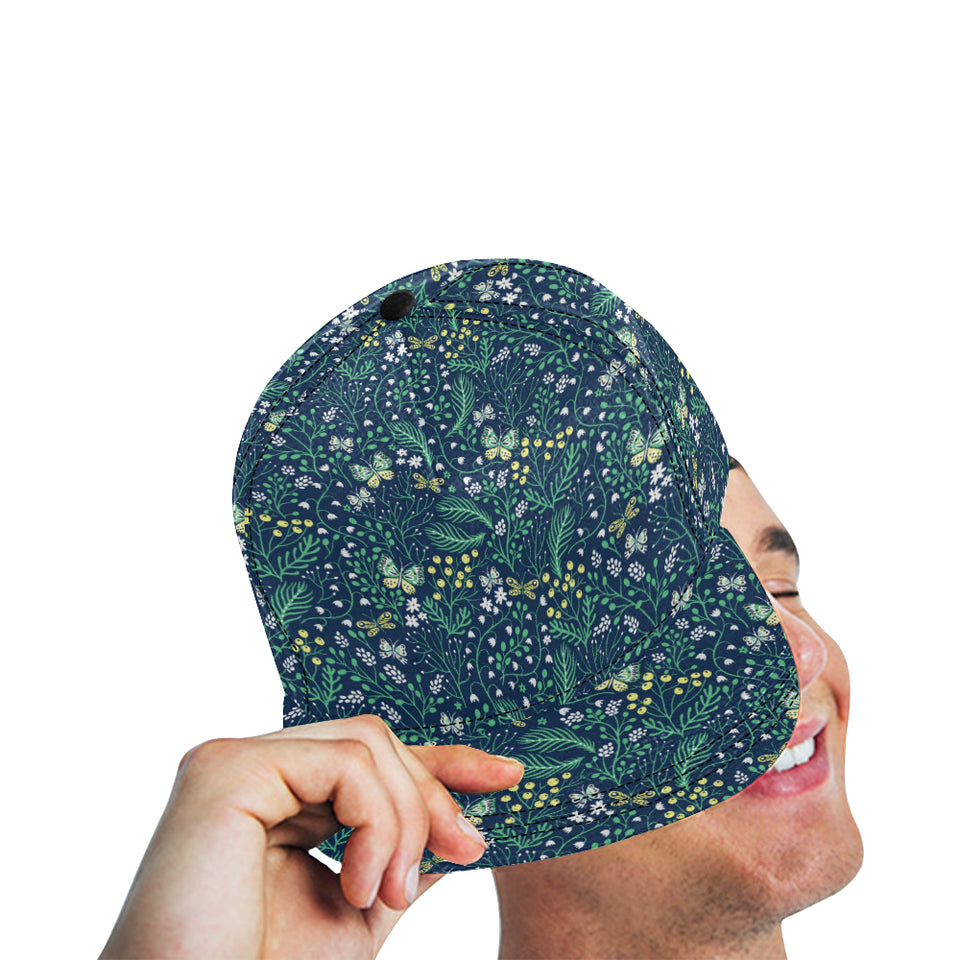butterfly leaves pattern All Over Print Snapback Cap