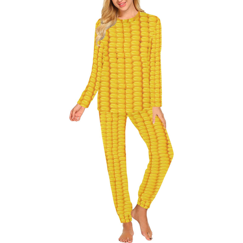 Corn Pattern Print Design 04 Women's All Over Print Pajama Set