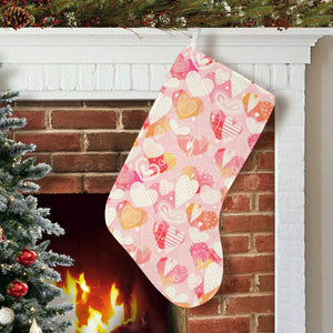 Hand drawn heart design pattern Christmas Stocking