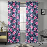 Hibiscus Pattern Print Design 05 Gauze Curtain