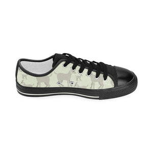 Little young goat pattern Kids' Boys' Girls' Low Top Canvas Shoes Black