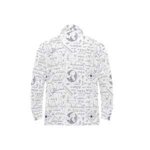 Math Pattern Print Design 03 Men's Long Sleeve Polo Shirt