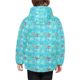 Math Pattern Print Design 02 Kids' Boys' Girls' Padded Hooded Jacket