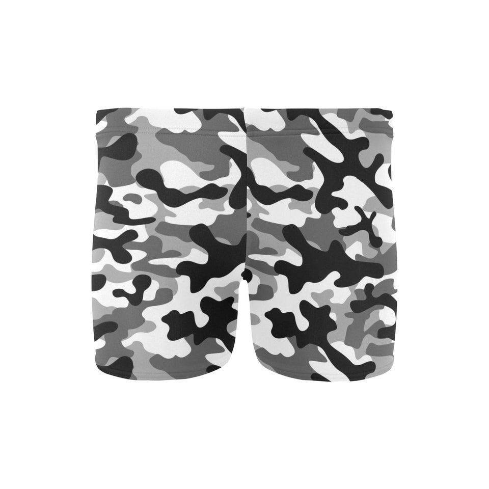 Black white camouflage pattern Men's Swimming Trunks