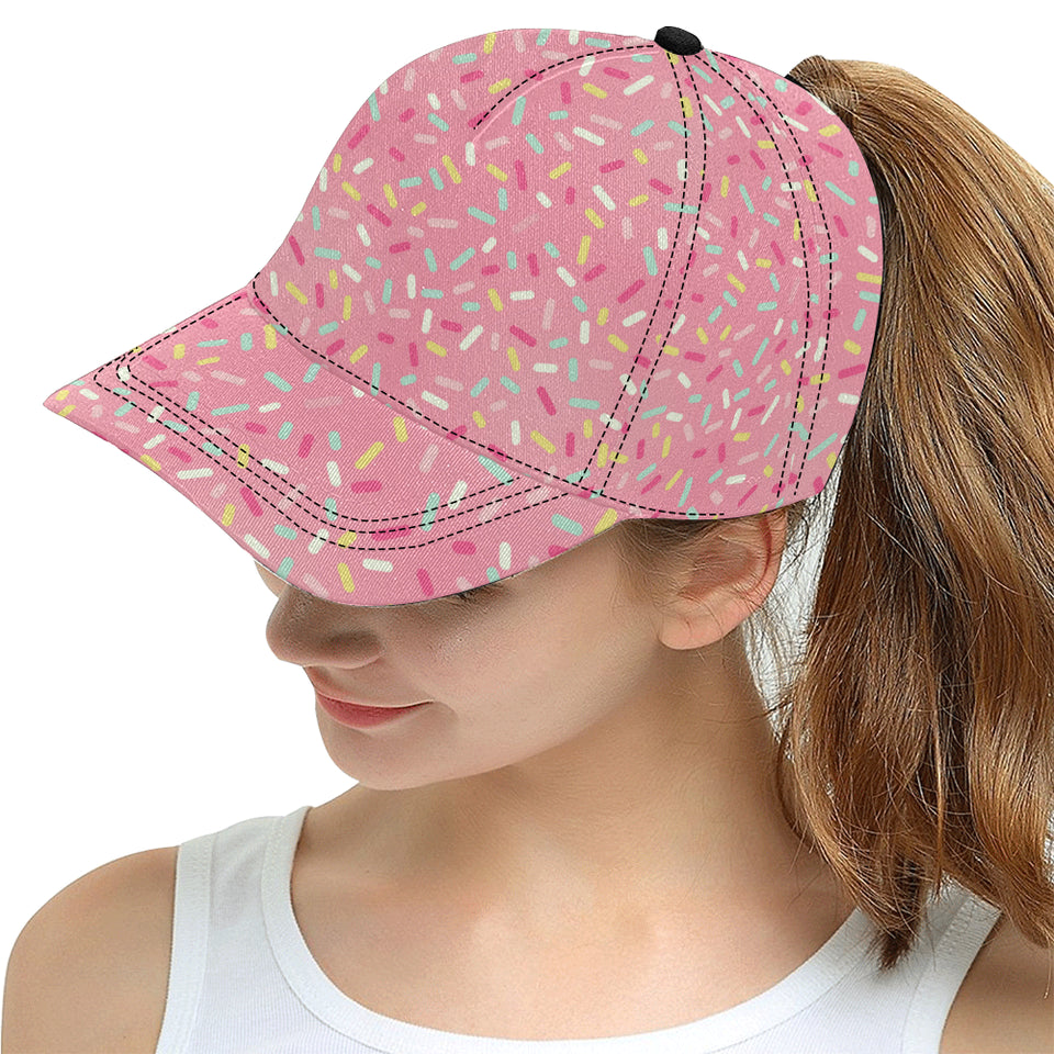 Pink donut glaze candy pattern All Over Print Snapback Cap