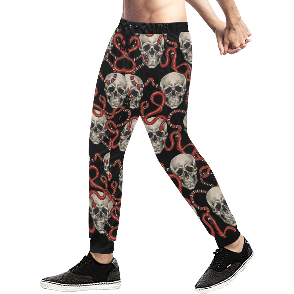 Red snake skull pattern Unisex Casual Sweatpants