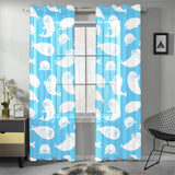 Cute white sea lion seals pattern Gauze Curtain