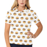 Pretzels Pattern Print Design 02 Women's All Over Print Polo Shirt