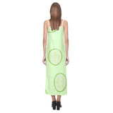 Cucumber pattern V-Neck Open Fork Long Dress