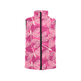 Beautiful dragonfly pink background Women's Padded Vest