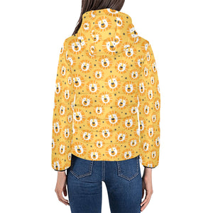 Lion Pattern Print Design 03 Women's Padded Hooded Jacket