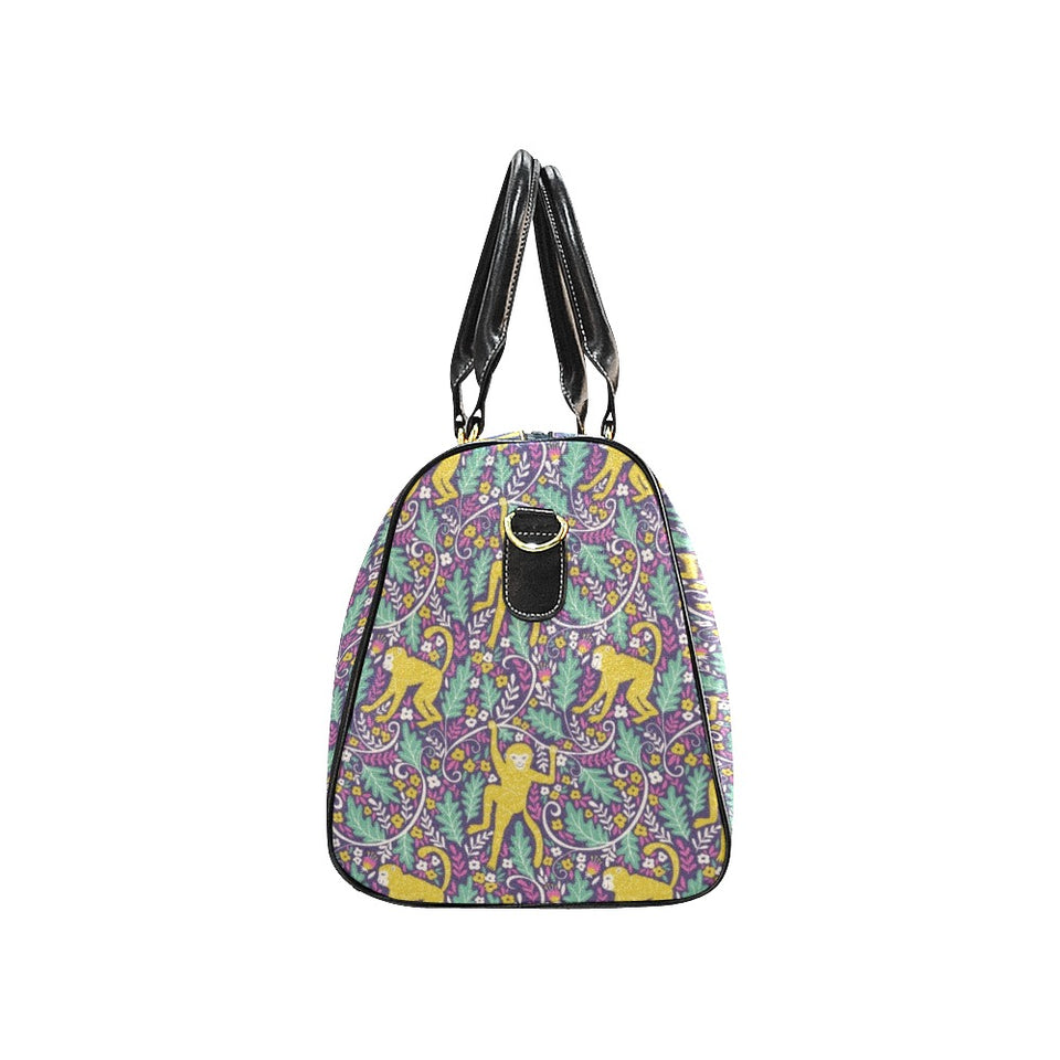 Cute yellow monkey leaves pattern Travel Bag