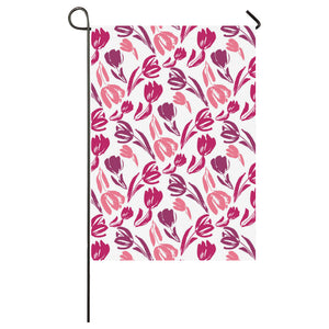 pink sketch tulip pattern House Flag Garden Flag