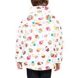 Cake cupcake design pattern Kids' Boys' Girls' Padded Hooded Jacket