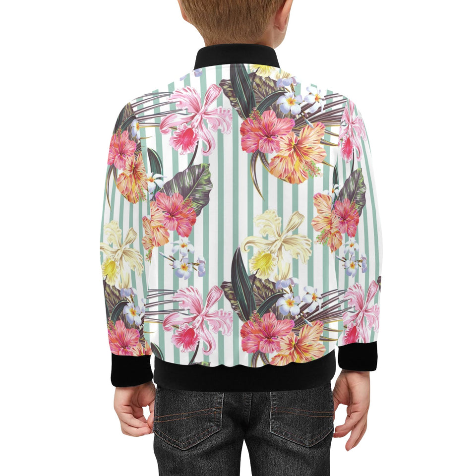 Colorful orchid flower pattern Kids' Boys' Girls' Bomber Jacket