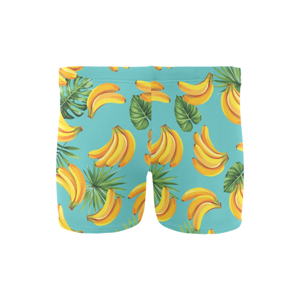 Banana Palm Leaves pattern background Men's Swimming Trunks