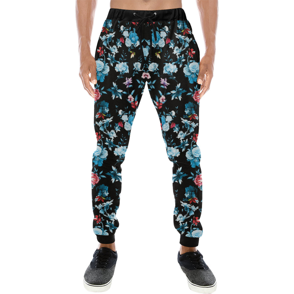Skull flower roses leave pattern Unisex Casual Sweatpants