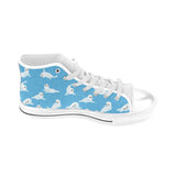 Cute sea lion seal pattern background Men's High Top Canvas Shoes White