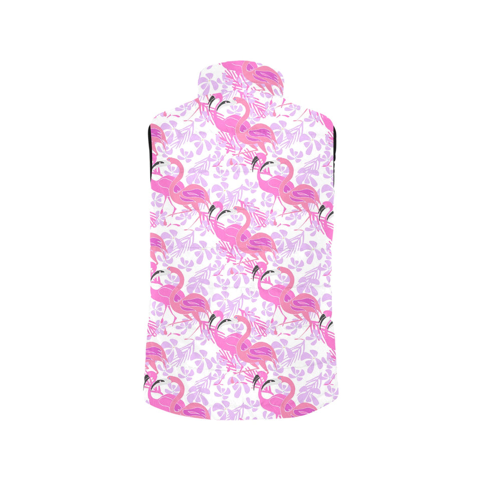 Pink flamingo flower pattern Men's Padded Vest
