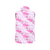 Pink flamingo flower pattern Men's Padded Vest