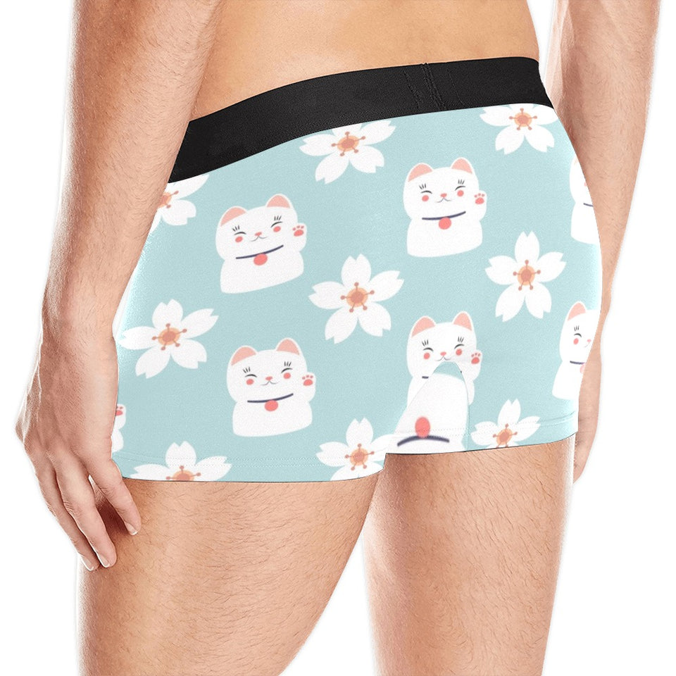Maneki neko cat sakura Men's All Over Print Boxer Briefs Men's Underwear