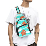 Octopuses sea wave background All Over Print Chest Bag