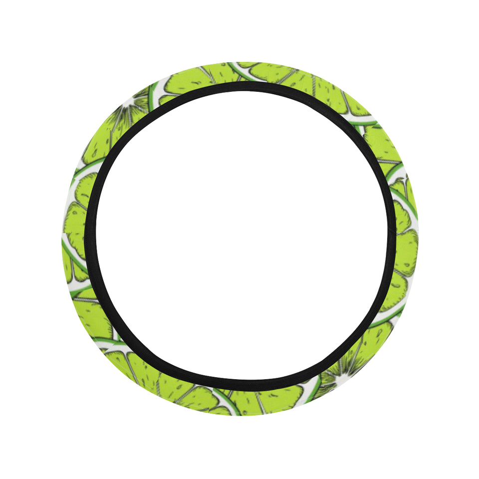 Slices of Lime design pattern Car Steering Wheel Cover