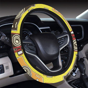 Camera Pattern Print Design 02 Car Steering Wheel Cover