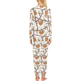 Sloths hanging on the tree pattern Women's All Over Print Pajama Set