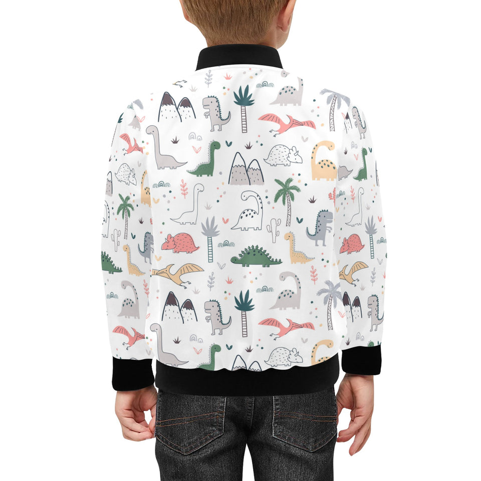 Cute cartoon dinosaurs tree pattern Kids' Boys' Girls' Bomber Jacket