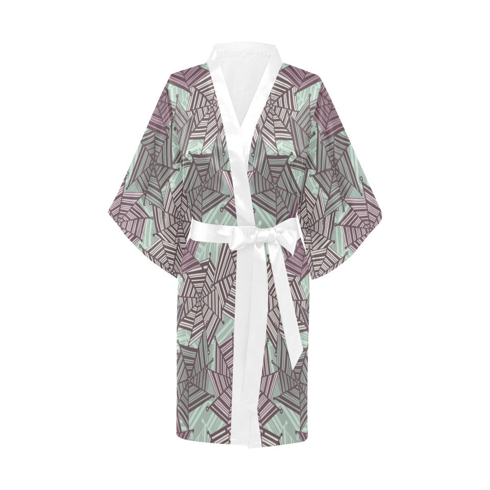 Spider web cobweb design color pattern Women's Short Kimono Robe