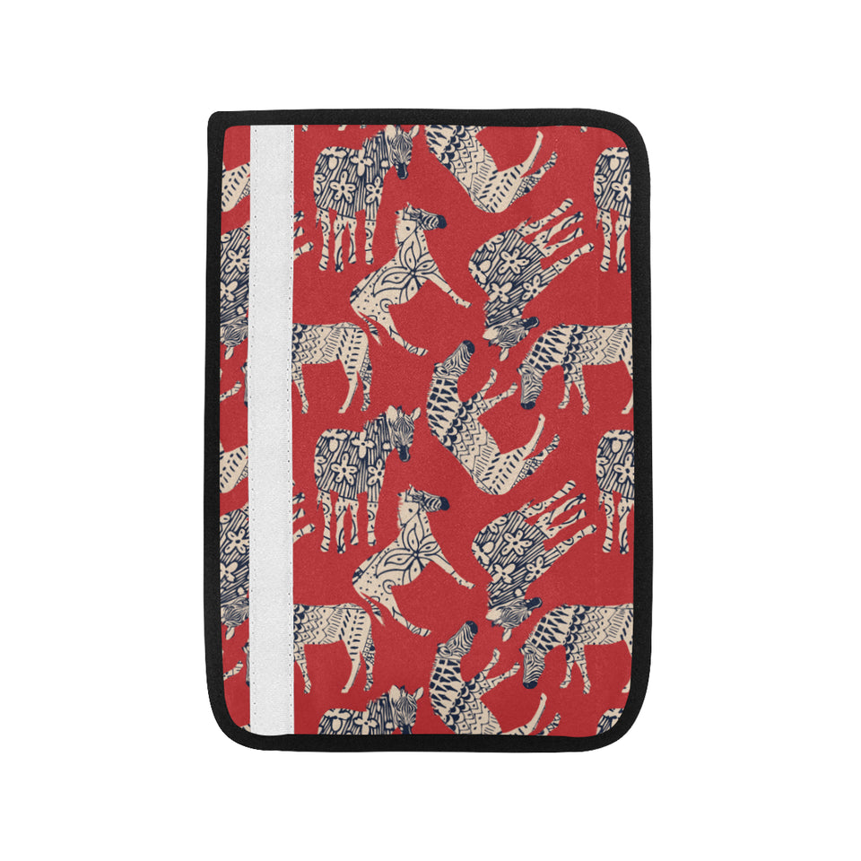Zebra abstract red background Car Seat Belt Cover
