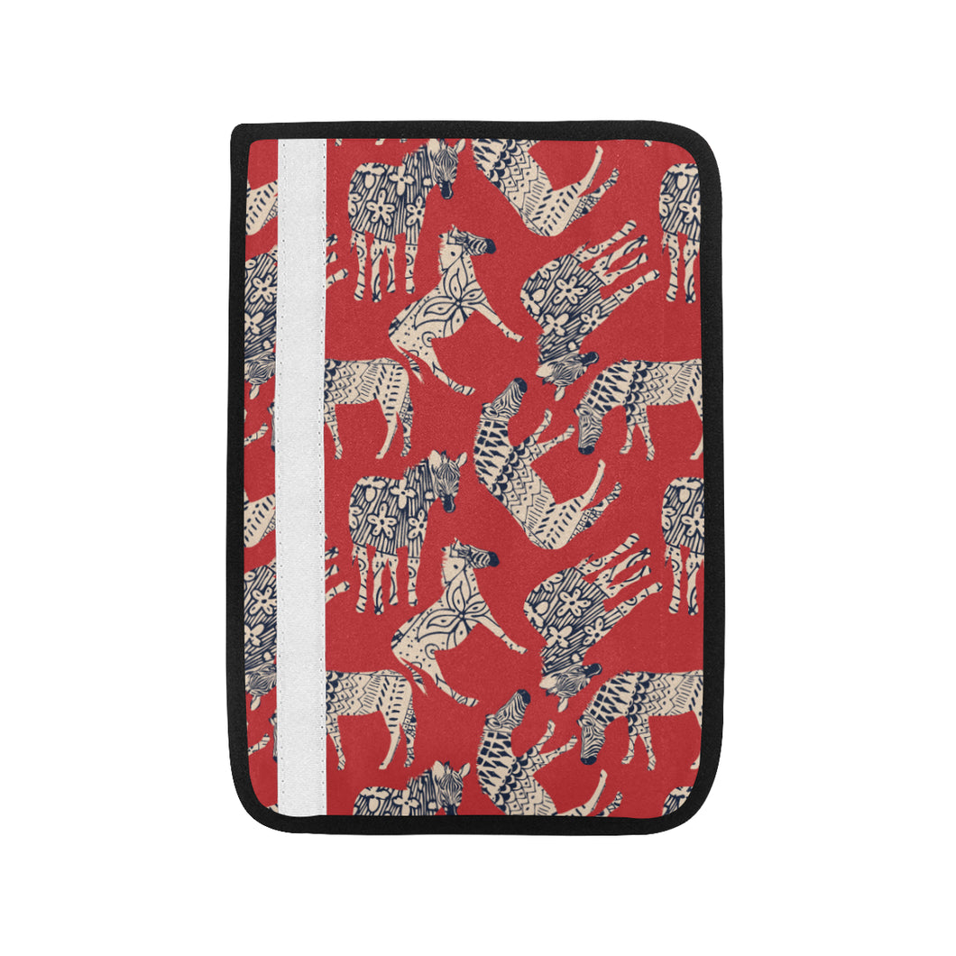Zebra abstract red background Car Seat Belt Cover