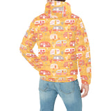Camper Van Pattern Print Design 04 Men's Padded Hooded Jacket