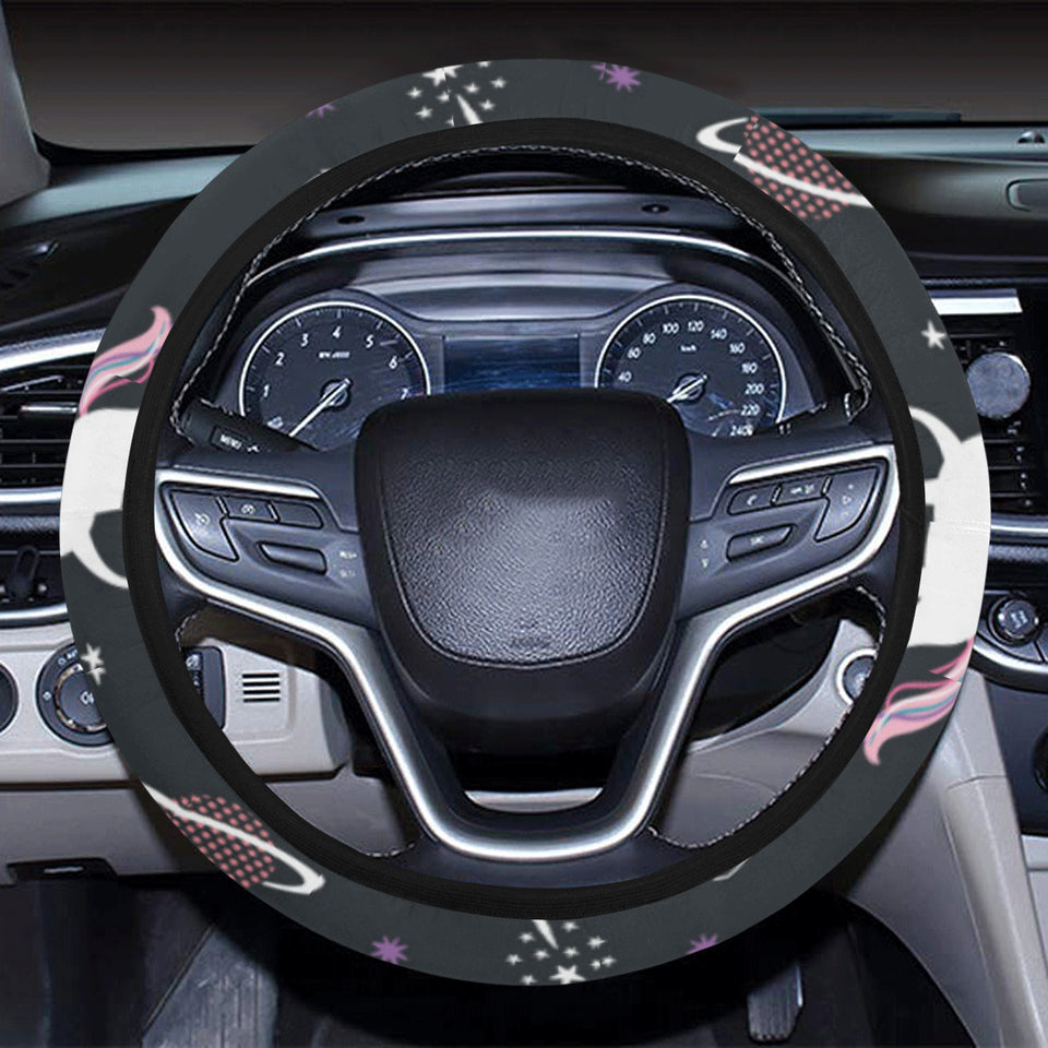 unicorn rainbows moon clound star pattern Car Steering Wheel Cover