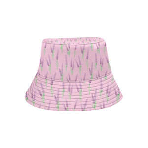 Lavender pattern pink background Unisex Bucket Hat