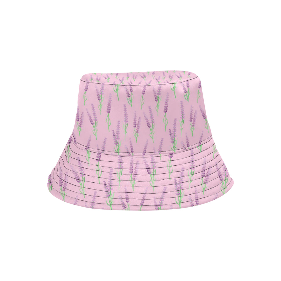 Lavender pattern pink background Unisex Bucket Hat