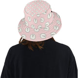 Clock pattern pink blackground Unisex Bucket Hat