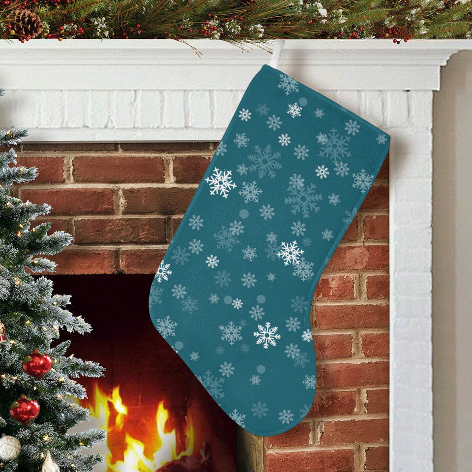 Snowflake pattern dark background Christmas Stocking