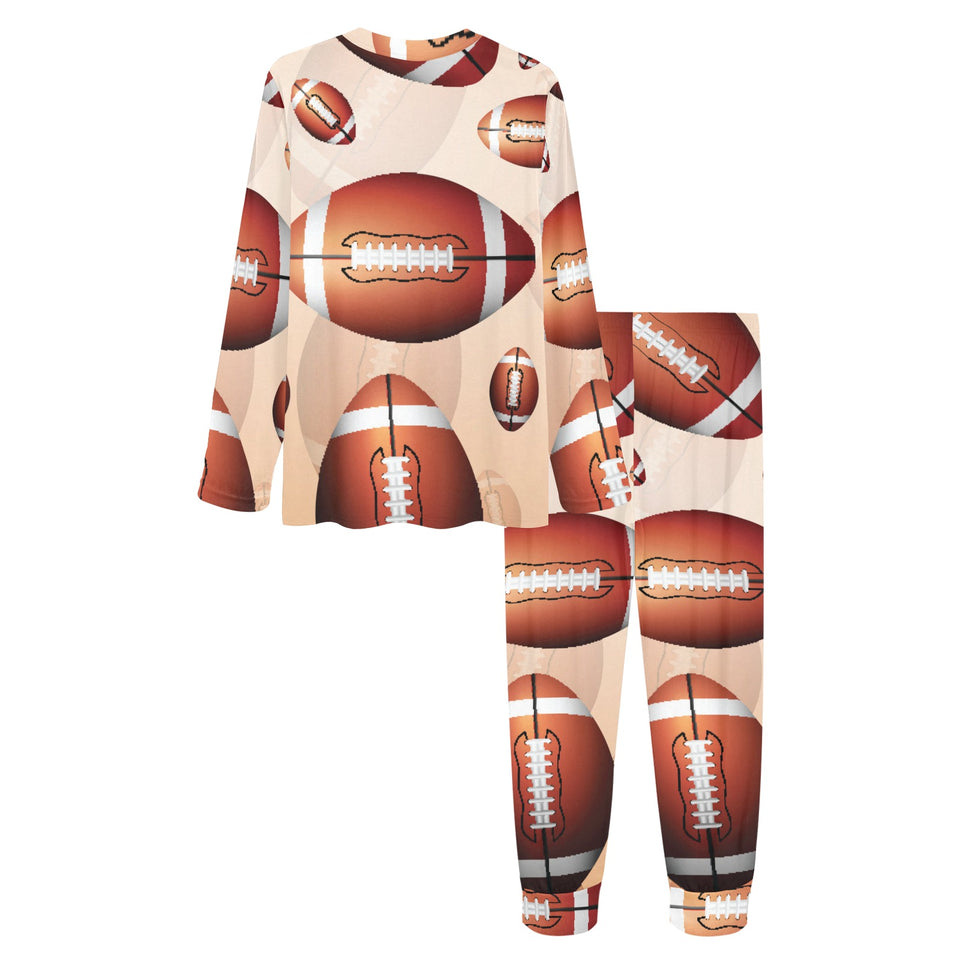 American football ball design pattern Women's All Over Print Pajama Set