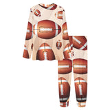 American football ball design pattern Women's All Over Print Pajama Set