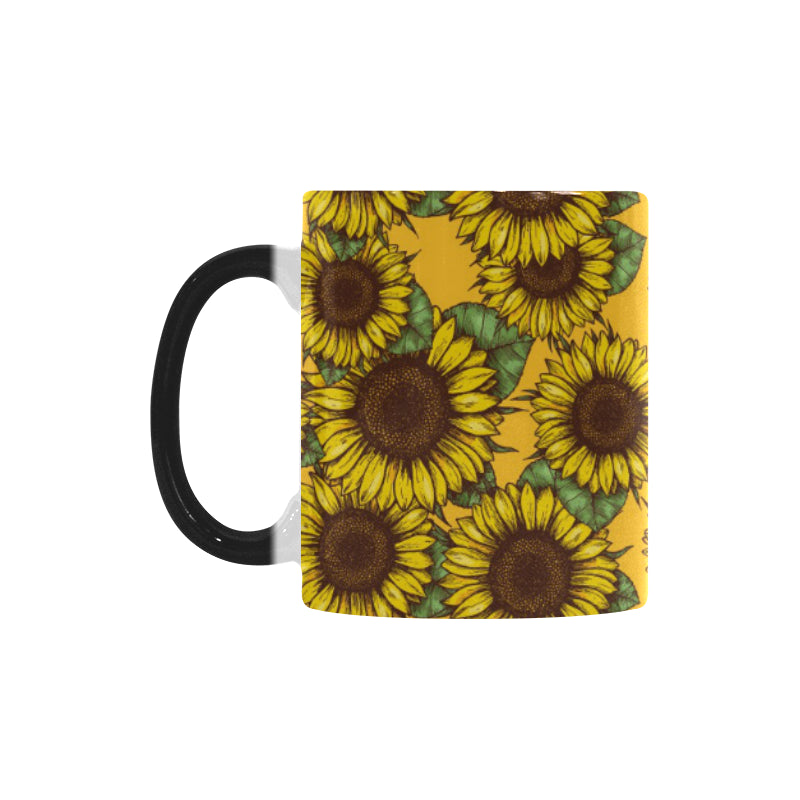 Sunflower pattern Morphing Mug Heat Changing Mug