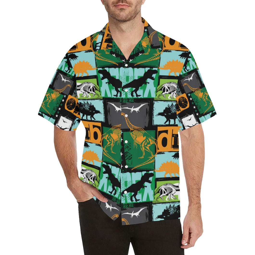 dinosaurs print pattern Men's All Over Print Hawaiian Shirt