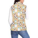 Cow bottle of milk pattern Women's Padded Vest